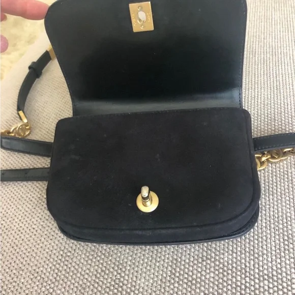 CHANEL Black Quilted Lambskin / Suede Mini Belt Bag with Gold CC Hardware - Picture 5 of 11
